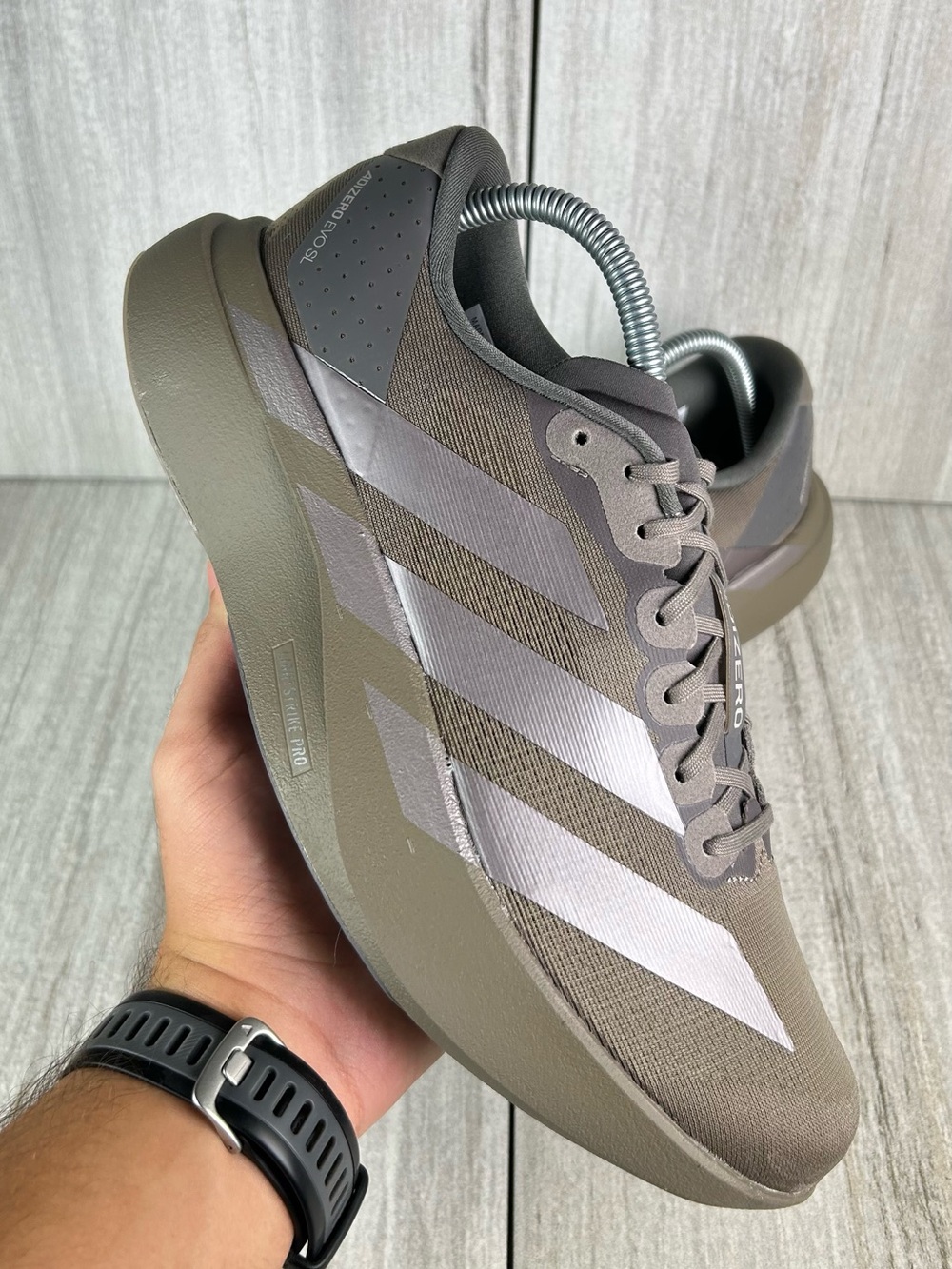 NEW Adidas EVO SL Charcoal Coffee Running Sneaker Athletic Gym Shoe Mens Size 8